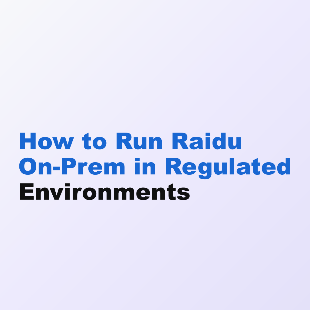 How to Run Raidu On-Prem in Regulated Environments
